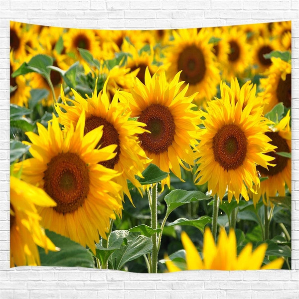 Yellow sunflower tapestry hot sale