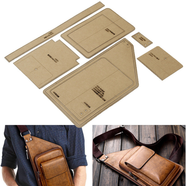 Chest Bag Sewing Pattern Hard Kraft Paper Stencil Template DIY Leather Fashion