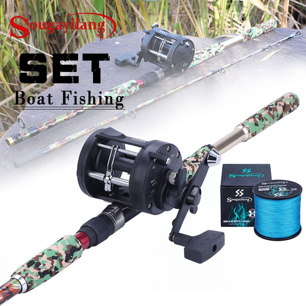 Sougayilang Boat Fishing Rod Set 2 Section Carbon Fishing Rod and