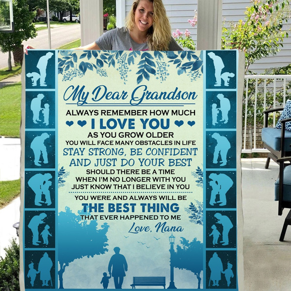 Details about   TO MY GRANDSON I CAN PROMISE CUSTOM FLEECE BLANKET FAN GIFT 