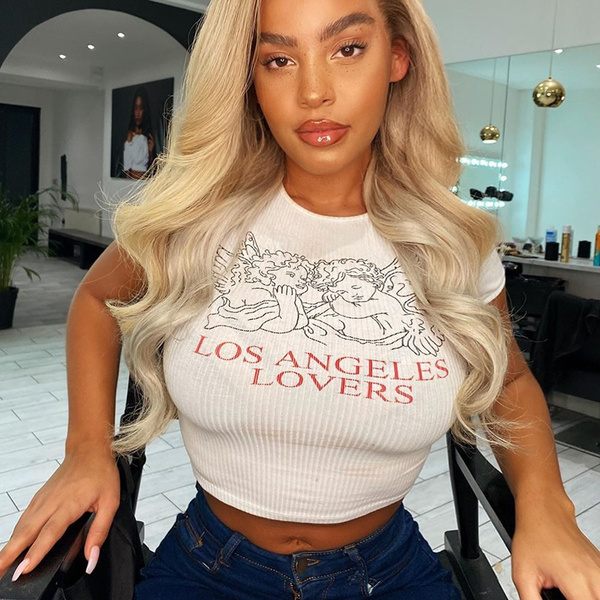 Women Short Sleeve Crewneck Fitted Crop 