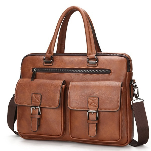 Men Business Leather Handbag Briefcase Shoulder Messenger Bag Laptop Satchel New