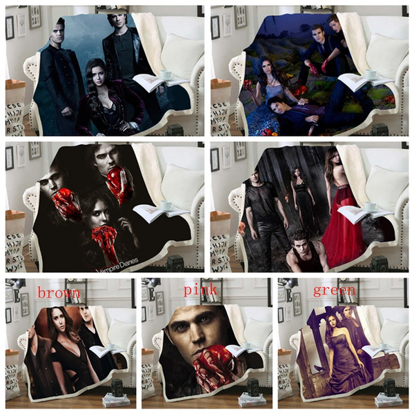 The Vampire Diaries 3d printed fleece blanket for Beds Hiking Picnic