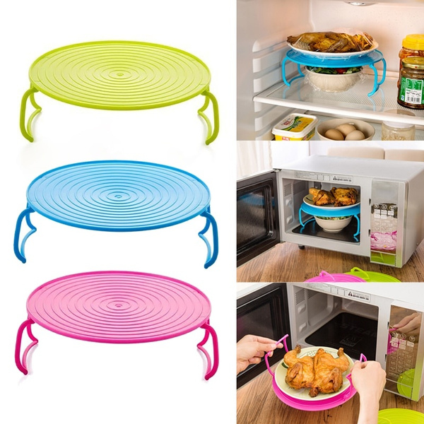 Multifunctional Microwave Oven Heating Layered Steaming Tray Double Layer  Shelf Bowl Holder Organizer Gadget Kitchen Accessories