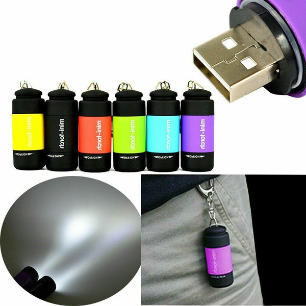 Rechargeable USB LED Light Flashlight Lamp Mini Torch Pocket Keychain  Waterproof