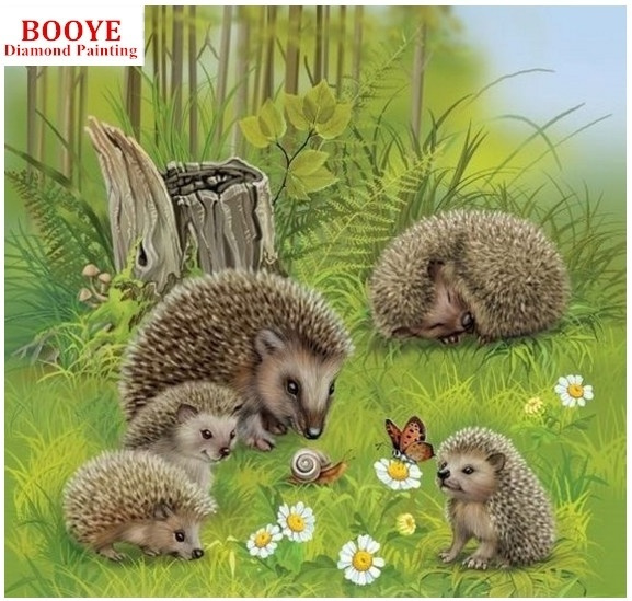 5D Diy Diamond Art Flowers And Hedgehogs Diamond Painting Kits