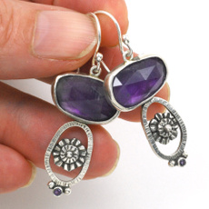 purplecrystal, purple gem, Woman, 925 sterling silver