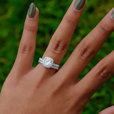 Engagement, Princess, wedding ring, Silver Ring