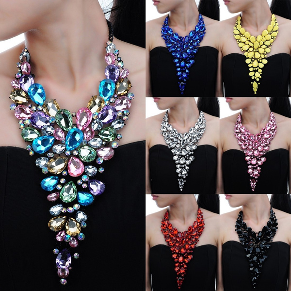 large rhinestone statement necklace