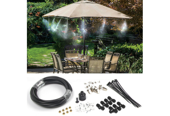 Water Mister Mist Nozzles Misting Cooling System Fan Cooler Patio Garden 19.6FT 