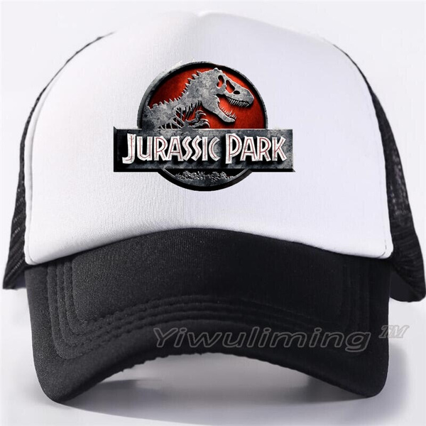 Jurassic World Grey Logo Baseball/Trucker Cosplay Cap/Hat-On Black Cap 