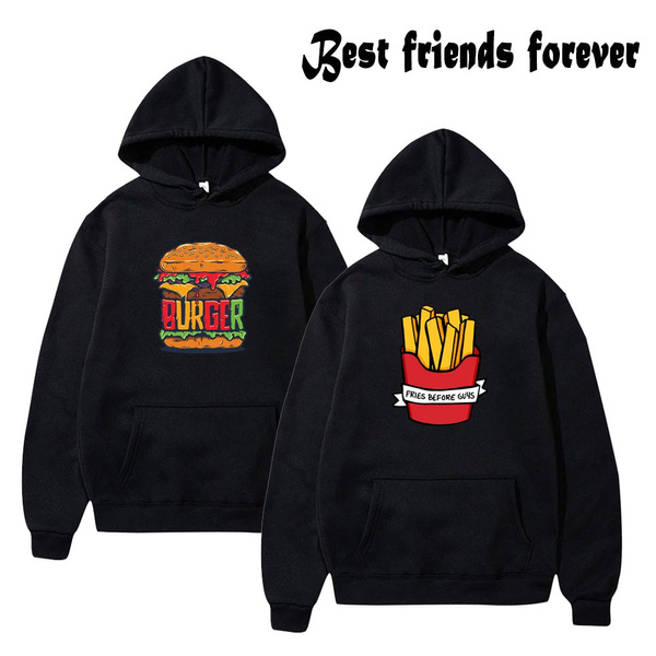 Best friend hoodies burger and fries hot sale