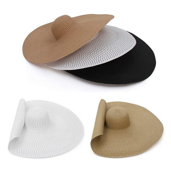 2020 Woman Fashion Large Sun Hat Beach Anti-UV Sun Protection Knitted Mesh  Hollow Foldable Straw Cap Cover Sexy Ladies Summer Straw Hat