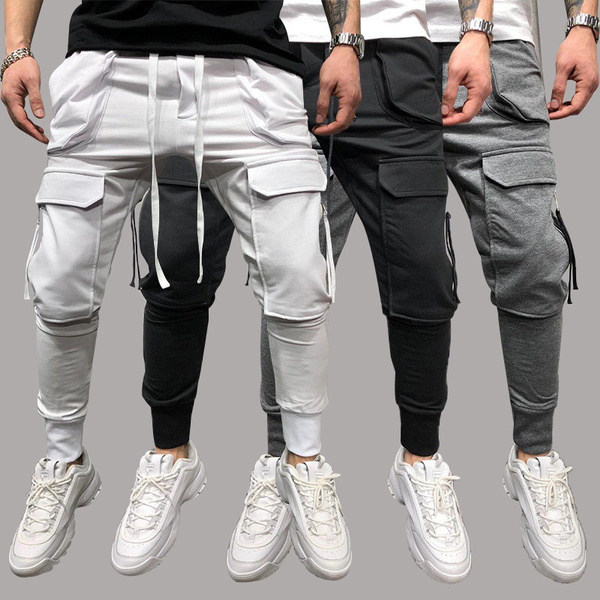 3 Colors Men's Fashion Harem Pants Cotton Tight Ankle Joggers Pant Casual  Comfortable Lace Up Elastic Sweatpants Plus Size