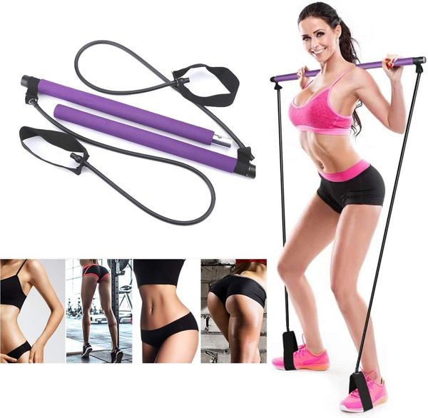 Pilates Bar Kit Resistance Band Portable Exercise Stick Toning Yoga Bar Portable 