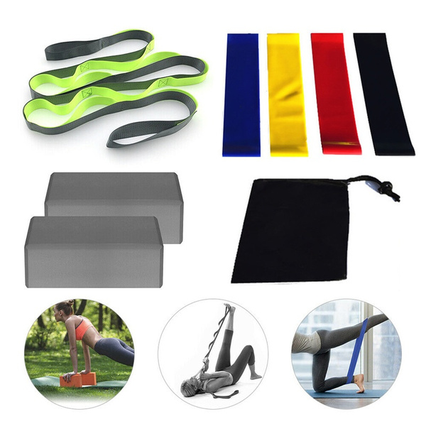 8Pcs Yoga Equipment Set Yoga Daisy Chain Rope Yoga Blocks Resistance