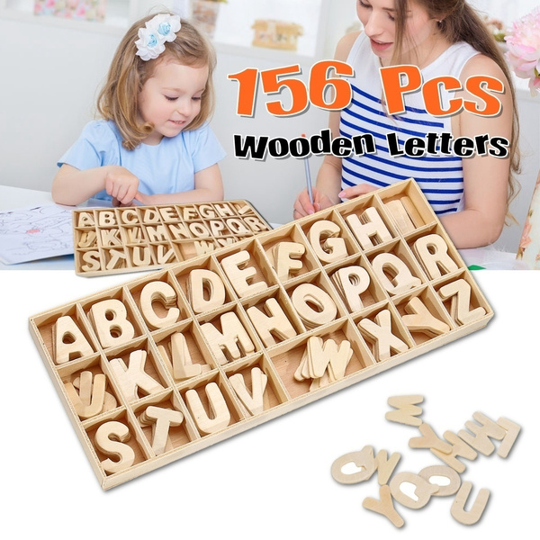 156pcs   Wood   Embellishments   Wooden   Letters   Alphabet   Scrapbook   Craft 