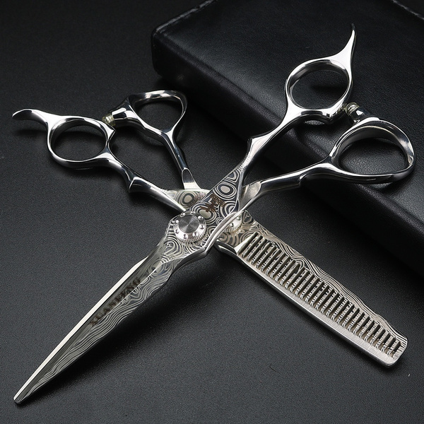 6 Inch Professional Hair Cutting Scissors Thinning Barber Scissors Set 440C  Steel Salon Hairdressing Scissors Barber Tools Hair