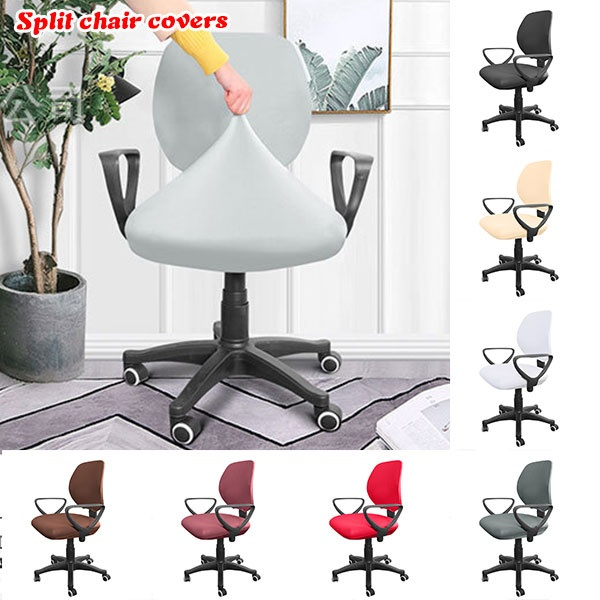 Split Office Chair Cover Stretch Universal Rotating Desk Task Seat Slipcover NEW 