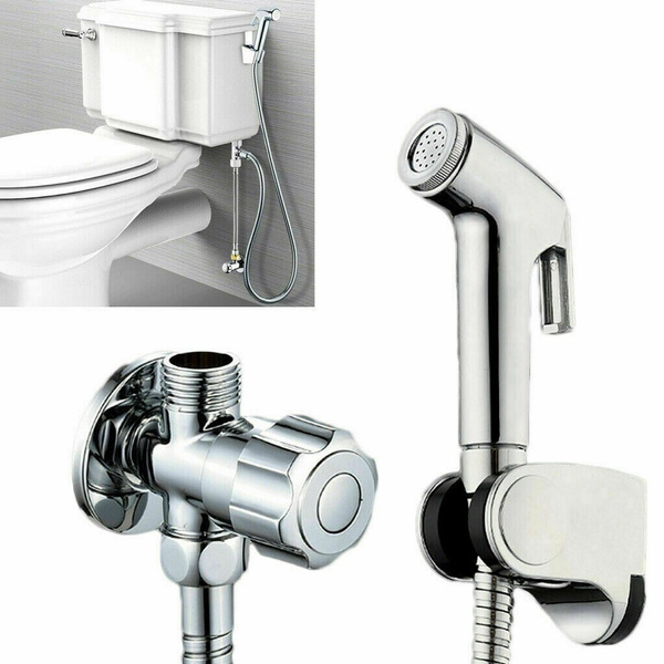 Shower Head Douche Bidet Toilet Spray Hand Held Jet Shattaf Kit Chrome
