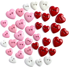 sewingbutton, heartbutton, Серце, Mixed Color