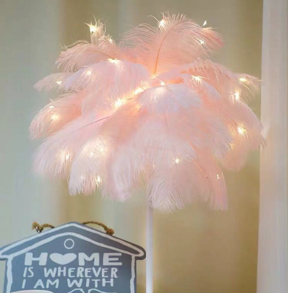 large feather lamp