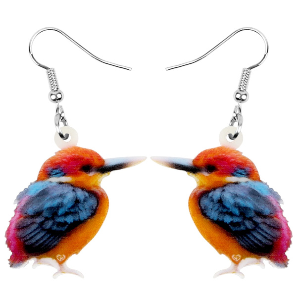 Acrylic Colorful Kingfisher Bird Earrings Drop Dangle Jewelry Cute Animal  Pendants For Women Girls Kids Friends Party Charms Fashion Gifts Ornaments  Accessories