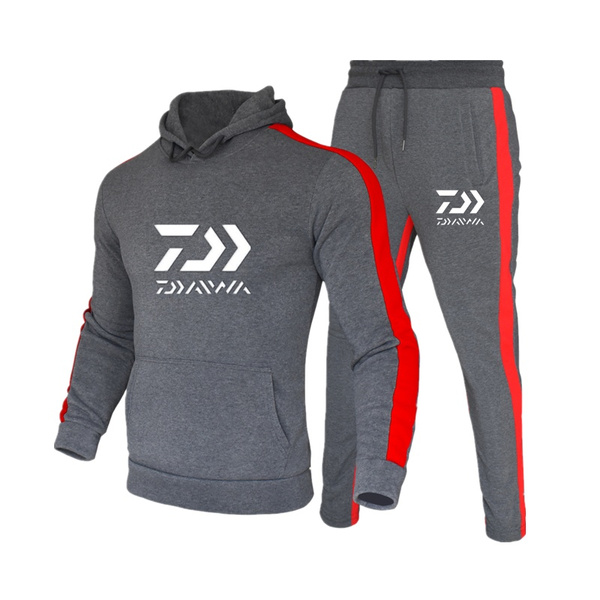 2020 Daiwa Printed Mens Womens Fashion Suit Jogging Hoodie Sweatpants Set  Pullover Sweat Pants Sports Tracksuit