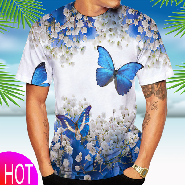 Women 3d Print Colourful Butterfly Tops 