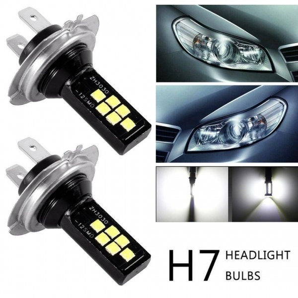 2Pcs H7 12LED Car Headlight Bulb Kit Waterproof Car Fog Light Bulbs  Super-Bright 6000K White Led Lamp Automobile Accessories - AliExpress