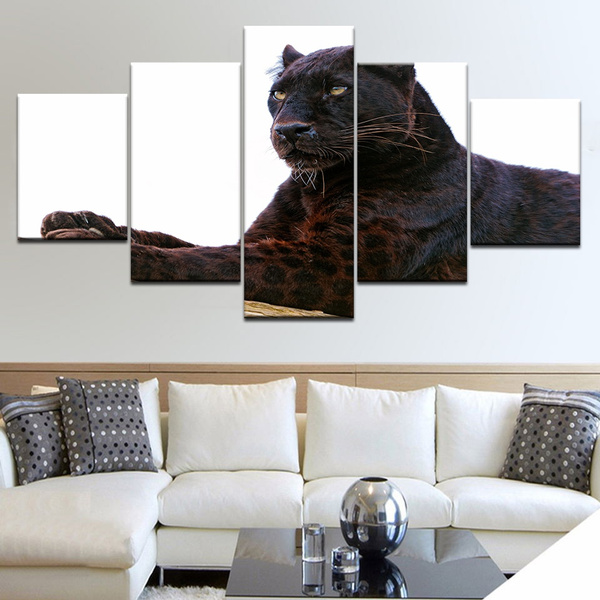 Abstract Animal Black Panther Wall Art Canvas Painting HD Print Poster ...