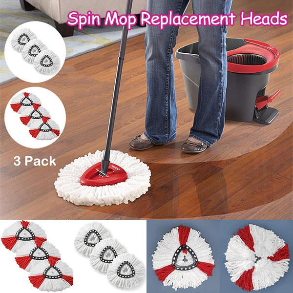 3 Pcs Spin Mop Replacement Heads Refill Mop for O-Cedar Microfiber Mop Head  Refills Easy Cleaning Mopping Wring Spin Mop
