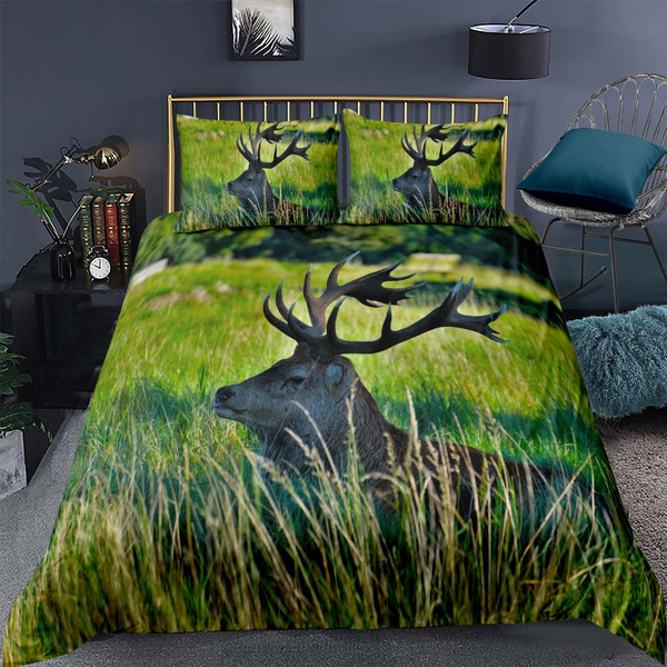 New Design CHRISTMAS Festival HIGHLAND STAG Duvet Cover With Pillow Case Bed Set