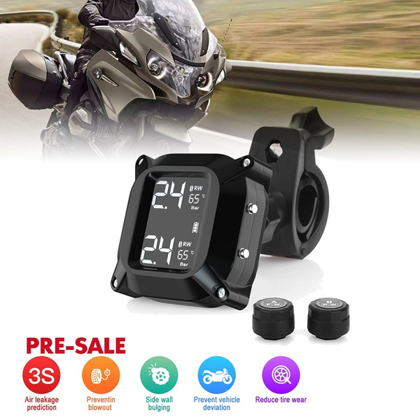 Motorcycle TPMS Tire Pressure Wireless Monitor External Pressure ...