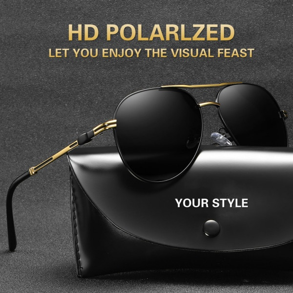 Men's Fashion New Polarized Sunglasses Large Frame Aviator Toad