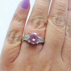 Couple Rings, pink, 925puresilver, DIAMOND