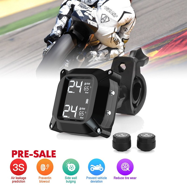 Motorcycle TPMS Tire Pressure Wireless Monitor External Pressure ...