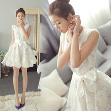 Bridesmaid, sleeveless, Fashion, short dress