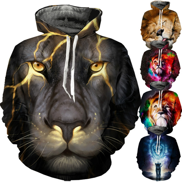 Animal Hoodies Sweatshirt Men Funny 3D Tiger Lion Fashion Plus Size Printed  Hoodie Men Women Pullovers | Wish