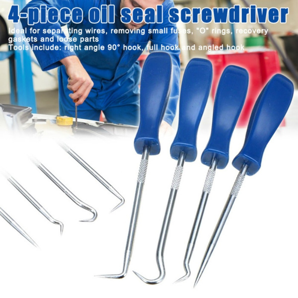 4Pcs Car Pick & Hook Set O Ring Oil Seal Gasket Puller Remover Craft Hand Tools