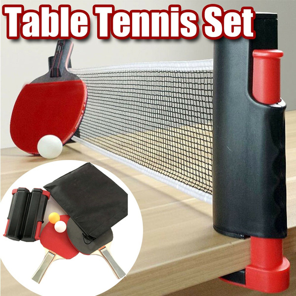 Janoon Portable And Retractable Table Tennis Kit,Ping Pong Set 2 Bats and Expandable Net 