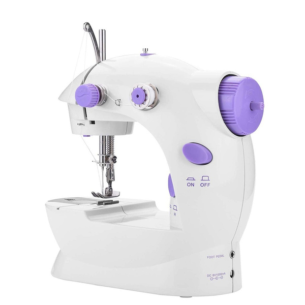 Multifunctional Mini Sewing Machine Handheld Portable Electric Sewing  Machines Adjustable 2-Speed with Foot Pedal for Beginners Purple Embroidery  Machine