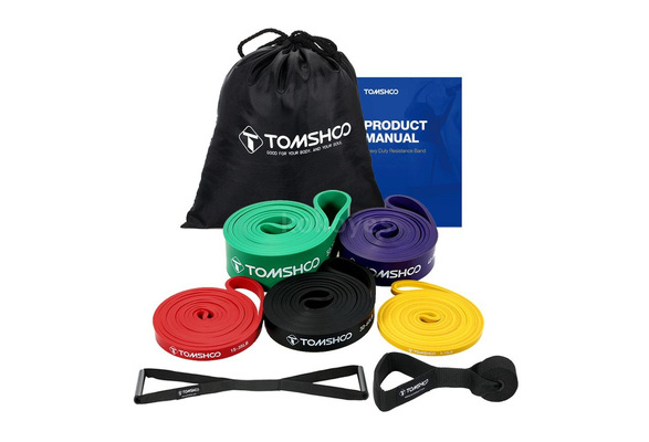 8 Pcs TOMSHOO 5 Packs Pull Up Assist Bands Set Resistance Loop