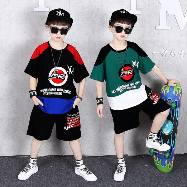Boys Fashionable Hip-Hop Style Short Summer Comfortable Clothing Sets 