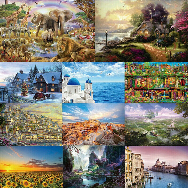 1000 Piece Jigsaw Puzzle Landscapes Decompression Game Toy Difficulty 75x50cm 