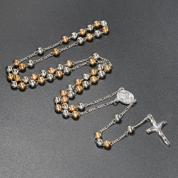 6mm Gold Christian Catholic Long Chain 