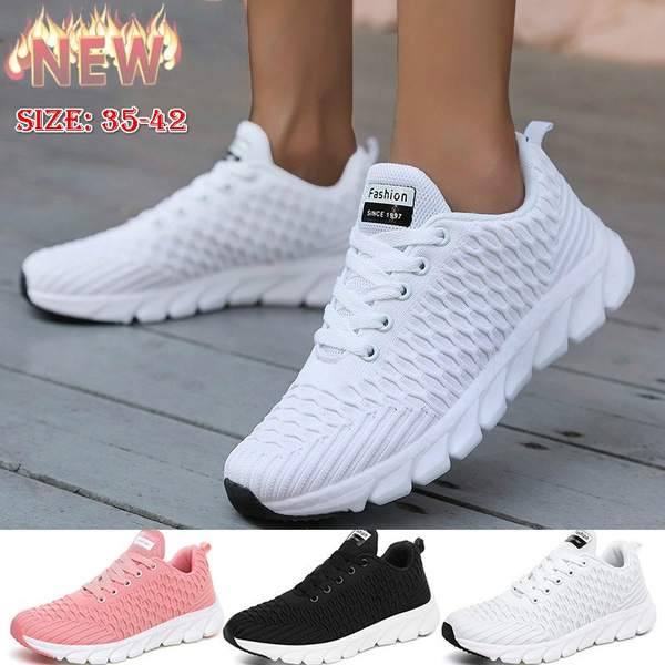 High Quality New Women Casual Running Shoes Fashion Knitted Honeycomb Woven Sneakers for Ladies Ultra Lightweight Breathable Sports Shoes Zapatillas