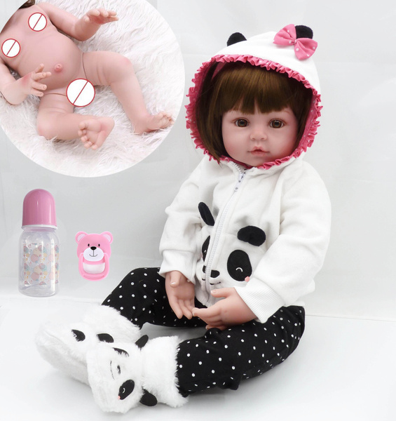 Pinky Reborn Baby Girl Doll 18 24 Inches Soft Silicone Bebe Boneca Realistic Looking Newborn Baby Dolls Free Magnet Pacifier Child Growth Partner Wish