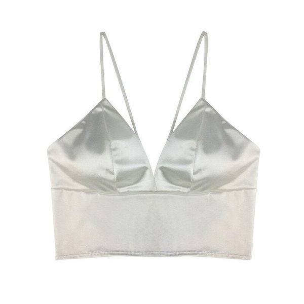 white satin strappy top