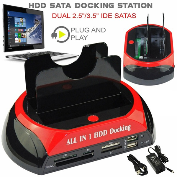 2.5"/3.5" IDE/SATA USB 2.0 Hard Drive All-in-1 HDD Docking Station Card Reader 